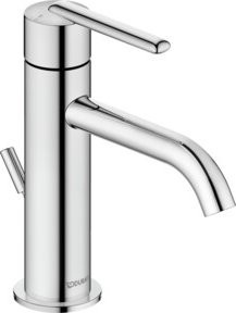 Duravit Waschtisch-Einhebelmischer Fresh und Flow in Chrom mit Zugstangenablaufgarnitur und 123 mm Auslauf - Bild 1