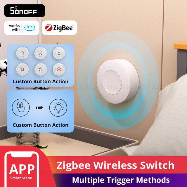 SONOFF SNZB-01P Zigbee Kabelloser Smart-Szenenschalter in Weiß für EWeLink APP Alexa und SmartThings - Bild 1