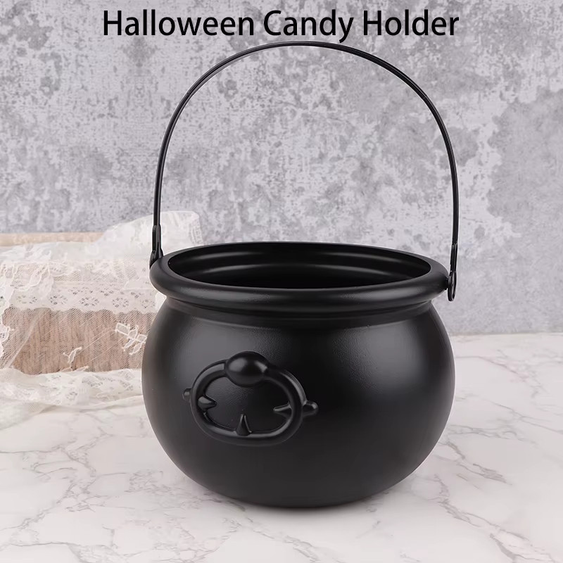 Halloween Hexenkessel Dekoration als Bonbonhalter für Tischdekorationen in Schwarz - Bild 2