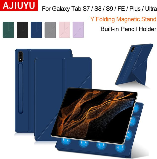 Samsung Smart Book Cover Magnetische Hülle für Galaxy Tab S9 S8 S7 FE Plus 11 und S9 Ultra 14,6 in Pink oder Blau - Bild 1