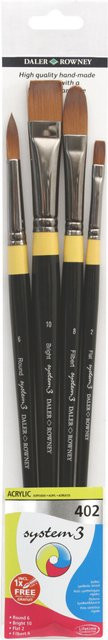 Daler-Rowney System 3 Pinselset langstielig aus Synthetik in Multicolour - Bild 1