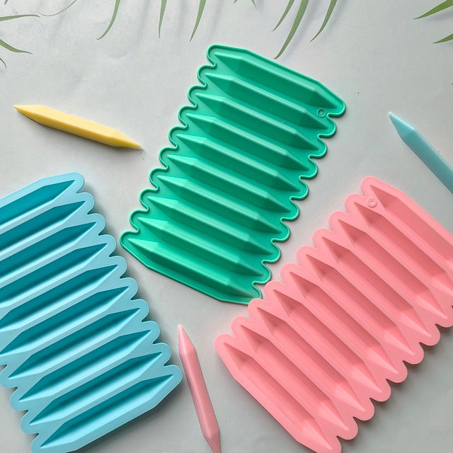 Silikon Schokoladenform in Streifenform mit 10 Löchern, Pink, ideal für Schokolade, Kekse und DIY-Süßigkeiten - Bild 1