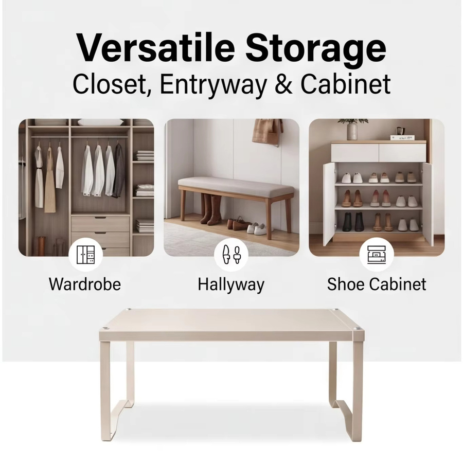 YUJINGXI Schuhregal aus Metall in Weiß, minimalistisches Organizer-Regal für Flur und Schlafzimmer - Bild 3
