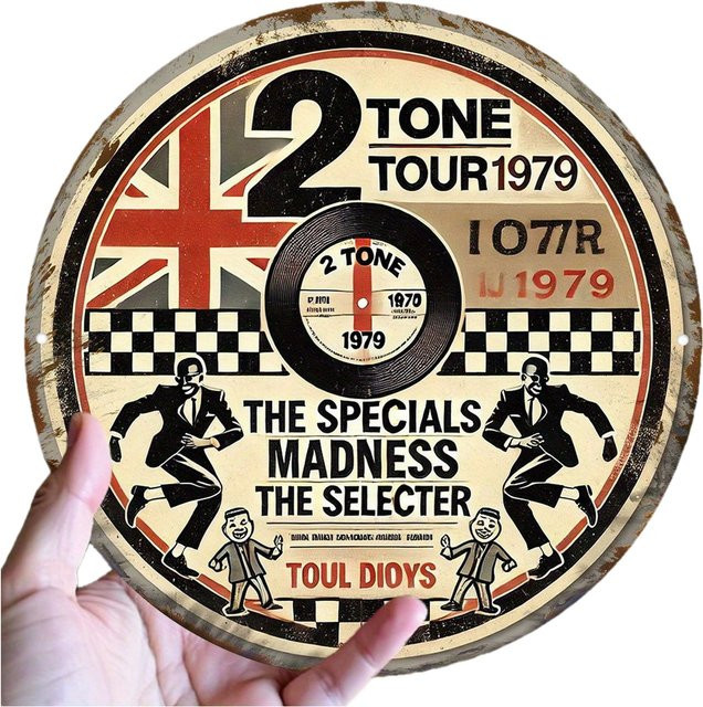 Potdemiel Vintage Tour 1979 Wandkunstschild aus Metall, Rund, Mehrfarbig, Durchmesser: 20 cm - Bild 1