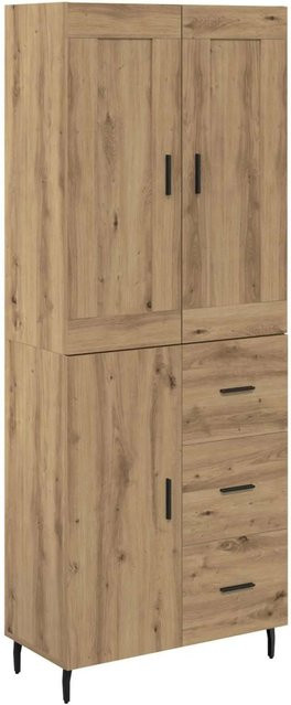 vidaXL Highboard 2-teilig Artisan-Eiche mit Glastüren und Schubladen, B/H/T: 180 x 86 x 40 cm - Bild 1