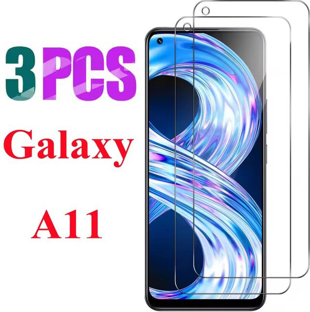 3er-Pack Displayschutzfolie aus gehärtetem Glas für Samsung Galaxy A11, transparent - Bild 1