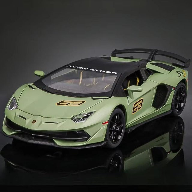 JJRC Lambo SVJ63 Simulationsmodell, Supersportwagen, 1:24, Grün, mit Licht und Sound - Bild 1