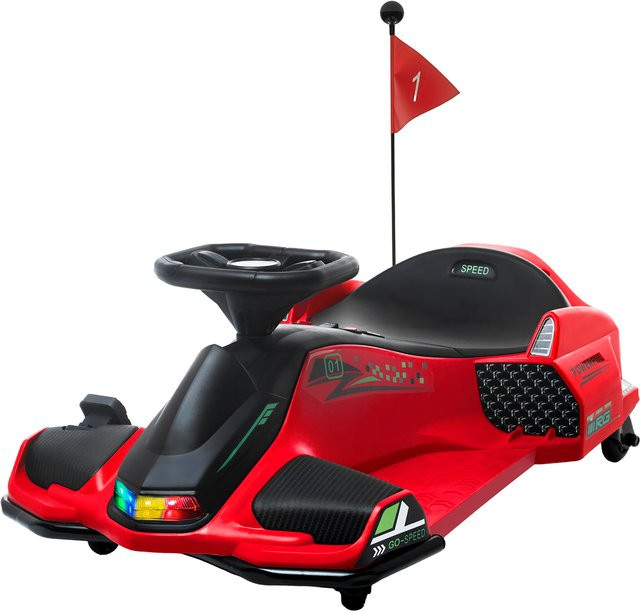 HOMCOM Elektro Gokart Drift Kart mit Licht und Musik, Rot, 8-12 Jahre - Bild 1