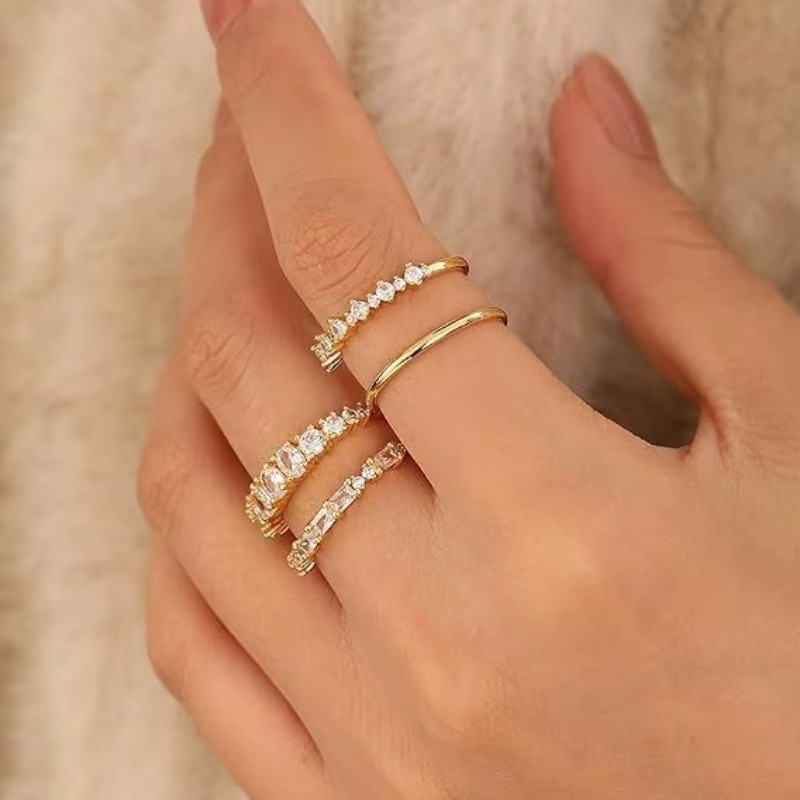 Kolmnsta Ringe, 18k vergoldet, Messing, Zirkonia, Damen - Bild 2