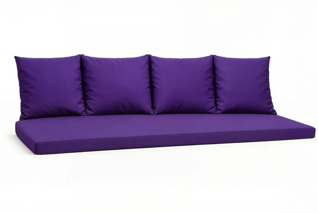 Setgarden Mix Bench Kissen Set für 3-Sitzer Bänke, Bankauflage und Rückenpolster, Violett, B/T/H: 170 x 60 x 4 cm und 56 x 50 x 4 cm - Bild 1