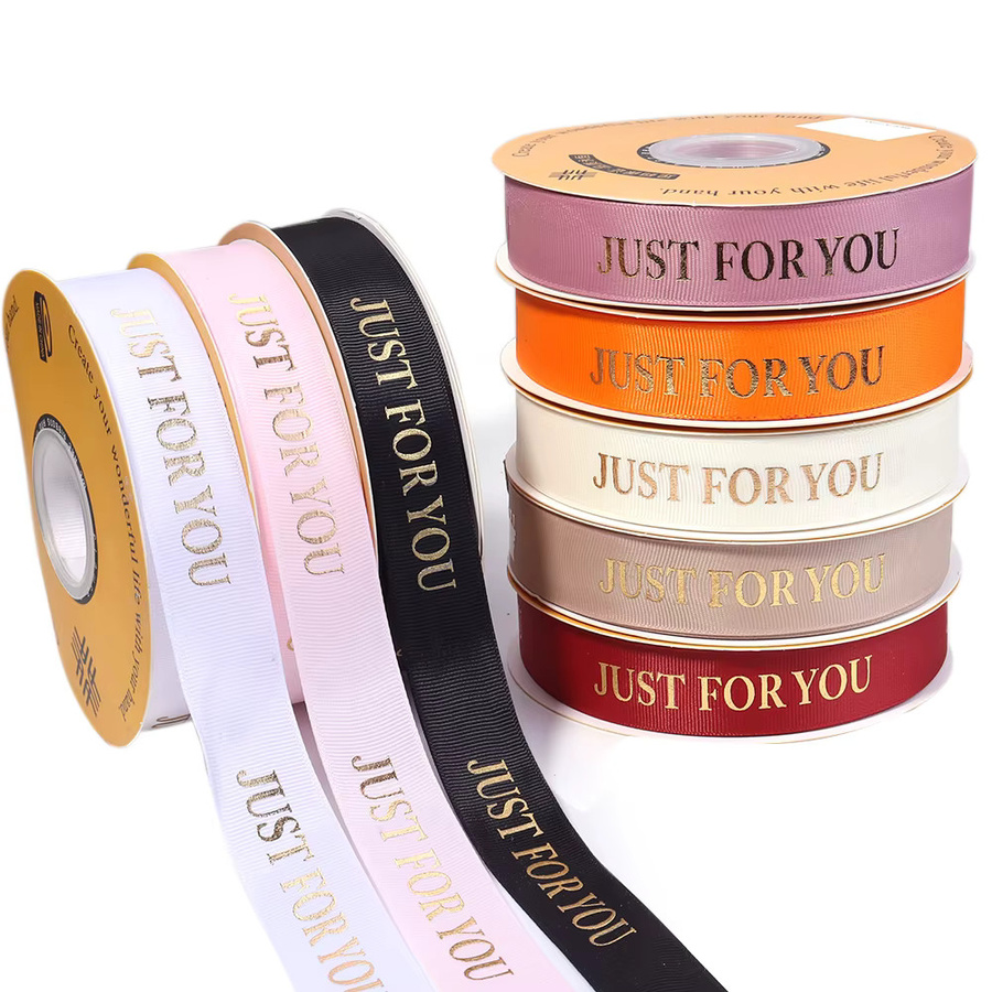 Polyesterband Just For You in Beige und Multicolour für DIY-Dekorationen und Geschenkverpackungen, Breite: 2,5 cm, Länge: 9,14 m - Bild 4