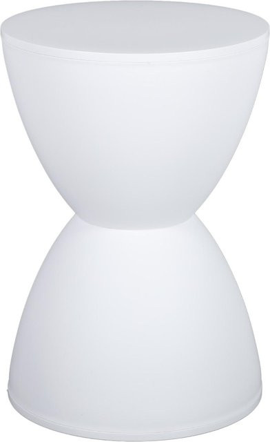 Moderner runder Hocker in Weiß von TOMTOP JMS, zylindrischer Beistelltisch aus Kunststoff, Höhe: 43 cm - Bild 1