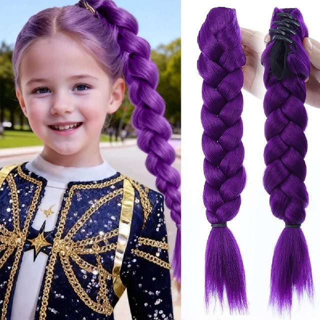 Aosiwig Haarschmuck Pferdeschwanzverlängerung, Lila, Kinder - Bild 1