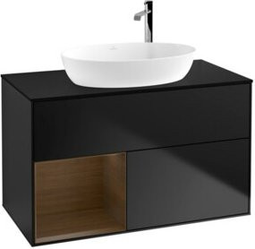 V&B Waschtischunterschrank Finion 100 Wandbeleuchtung in Blau lackiert B/T/H: 100 x 50,1 x 50,1 cm - Bild 1