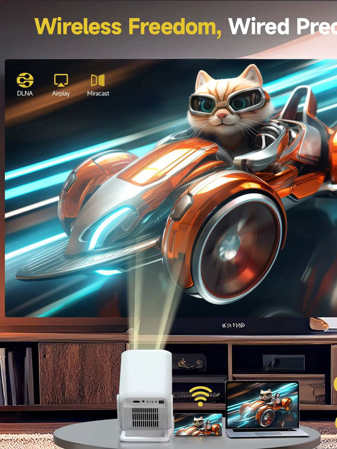 Magcubic HY310X Tragbarer Projektor mit Autofokus, Android 11, 4K UHD Unterstützung, 420 ANSI, WiFi 6, Farbe: Weiß - Bild 7