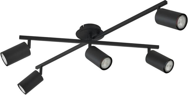 Lindby Strahler Joffrey Moderne Deckenleuchte aus Aluminium in Schwarz, 5-flammig, GU10, B/T/H: 57,5 x 50,0 x 22,5 cm - Bild 1