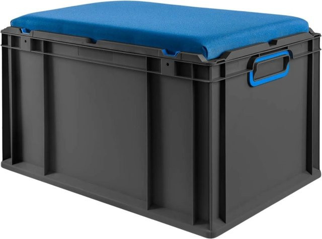 PROREGAL Eurobox Nextgen Seat Box Sitzbox Blau Schwarz H x B x T: 36,5 x 40 x 60 cm - Bild 1