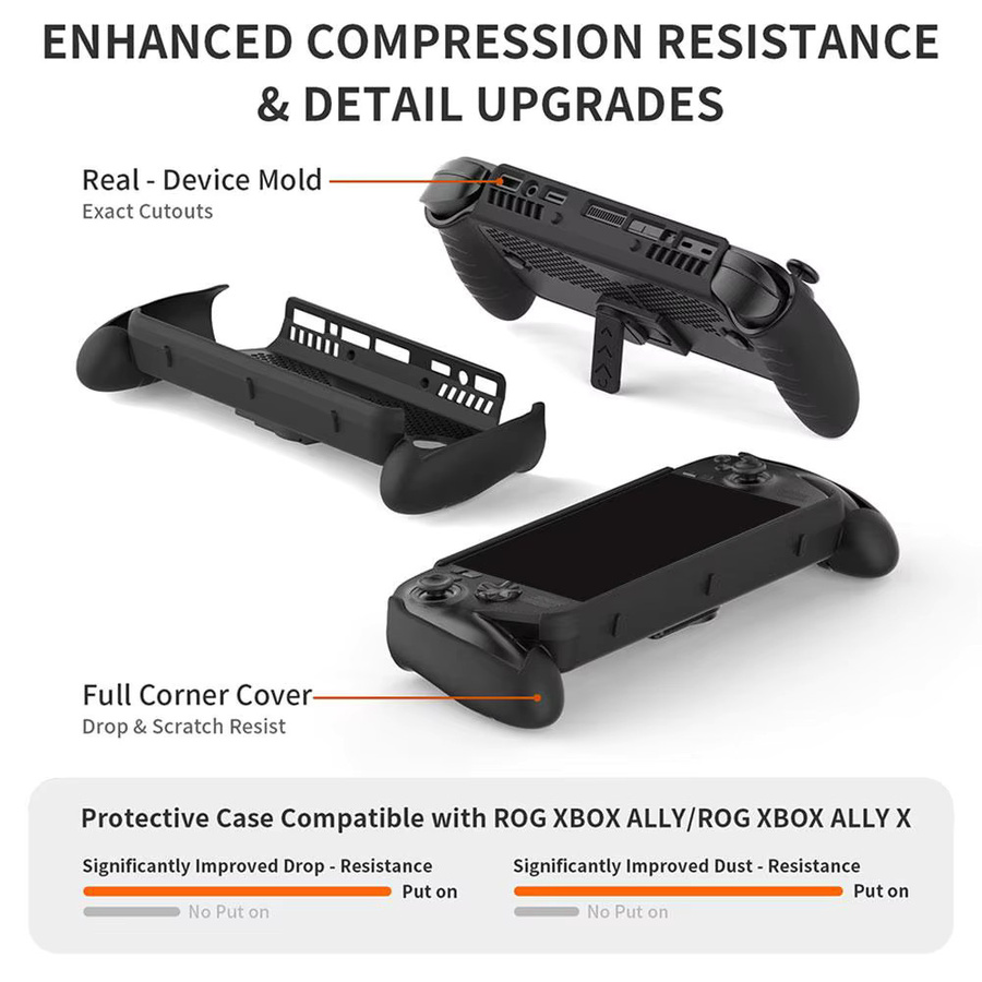 Asus ROG Ally X Schutzhülle in Schwarz mit Anti-Drop TPU Hard Shell und rutschfestem Design - Bild 4