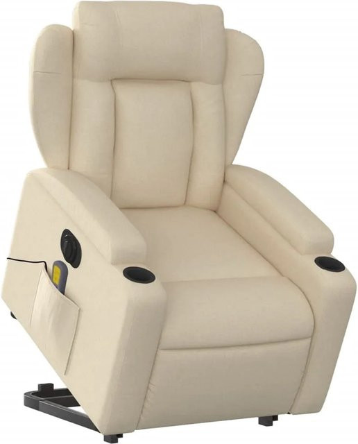 vidaXL Elektrischer Massagesessel Modell 5 mit Aufstehhilfe in Creme aus Stoff - Bild 1