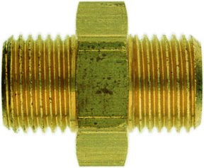 Schneider Doppelnippel DN-MS-G3/4a x G1a aus Messing in Gold - Bild 1