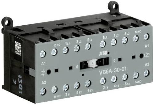 ABB VB6A-30-01-80 Wendeschütz mit 3 Schließern, 4kW, grau - Bild 1
