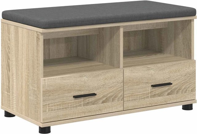vidaXL Flurbank mit Kissen und Schubladen in Sonoma-Eiche, B/T/H: 80 x 38 x 46 cm - Bild 1