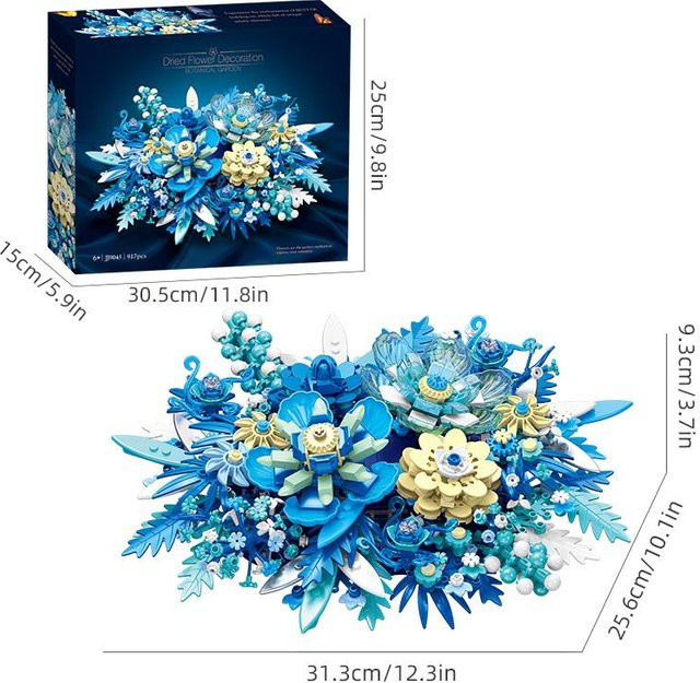 Binchi Keji Travel Ewige Liebe Blauer Blumenstrauß, Bausteine, Modell - Bild 1