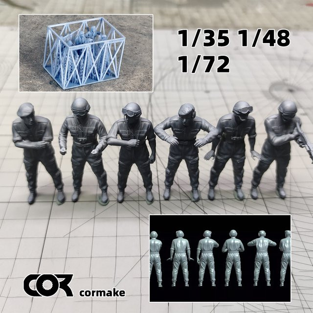 Cor Britische Armee Panzerfahrer Soldatenfiguren, Miniaturmodellbausatz, 6-teiliges Set - Bild 1