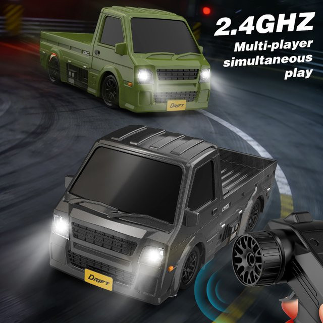 Fremego RC Drift Car, 1:64, Rennwagen, mit LED-Lichtern, 4WD - Bild 1