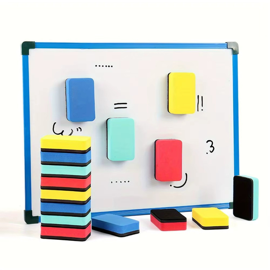 4er-Set magnetische Whiteboard-Radiergummis aus EVA und Filz in Mehrfarben für die Schule - Bild 2