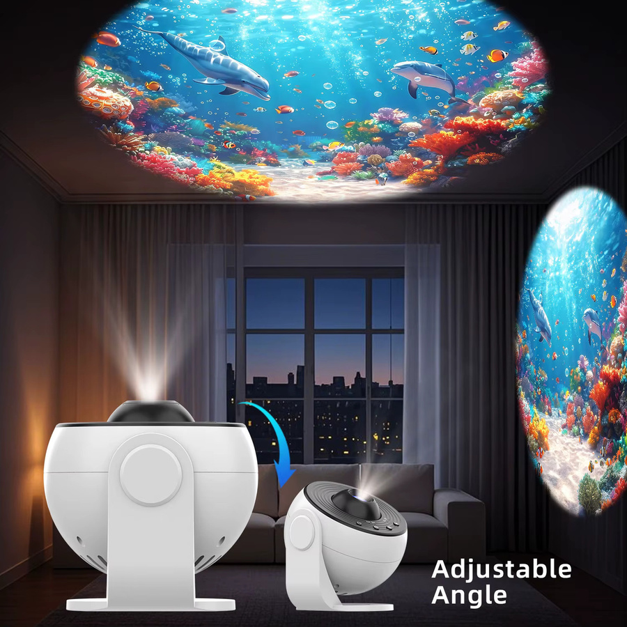 AUSYLE Galaxy Projector PRO Nachtlicht in Weiß mit 25 4K Projektionsmustern und modernem Design - Bild 4