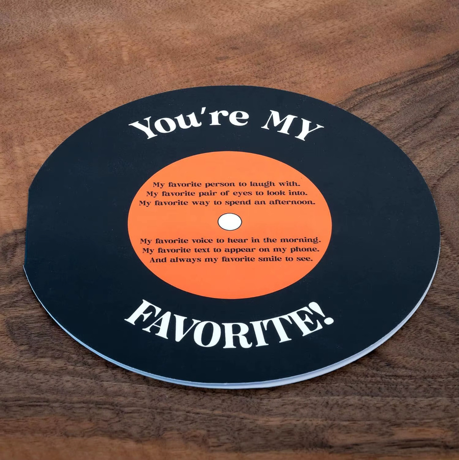 Bienen-Jubiläumskarte für Sie und Ihn als Valentinstagsgeschenk mit Schallplatten-Design - Bild 3