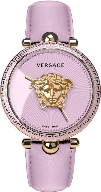 Versace Armbanduhr, Quarz, Edelstahl, Leder, Pink, 39 mm, Damen - Bild 1