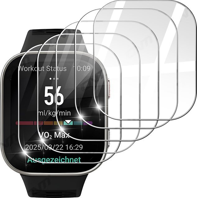 ONM Displayschutzfolie aus 9H gehärtetem Glas für Amazfit Bip Max, transparent, HD-klar und kratzfest - Bild 1