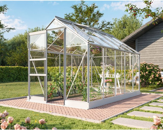 Vitavia Gewächshaus Eris 6200 aus eloxiertem Aluminium mit 6,2 m² Fläche und 3 mm ESG-Glas - Bild 1