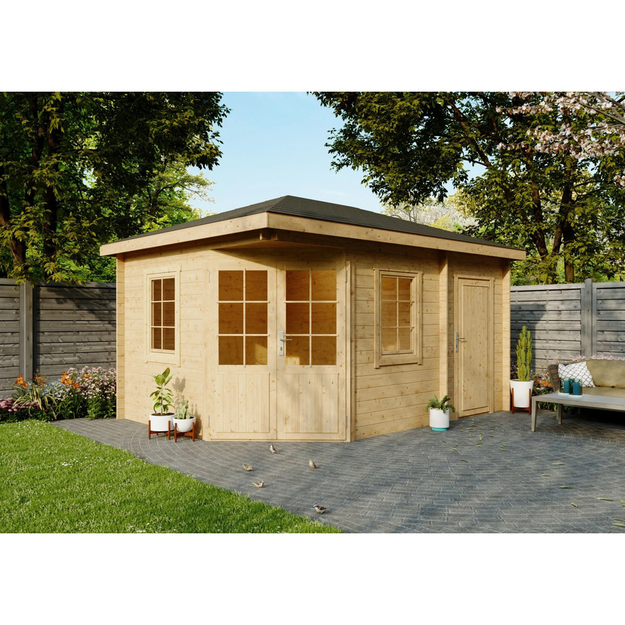 Fjordholz Gartenhaus Evelyn 5-Eck aus imprägniertem Holz in Farblos/Transparent - Bild 2