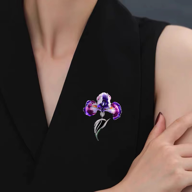Trsince Brosche, lila Kristall, Strass, Damen - Bild 3