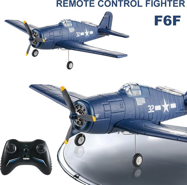 JIKEFUN F6F Hellcat RC Kampfflugzeug, ferngesteuertes Jet-Flugzeug, blau - Bild 1