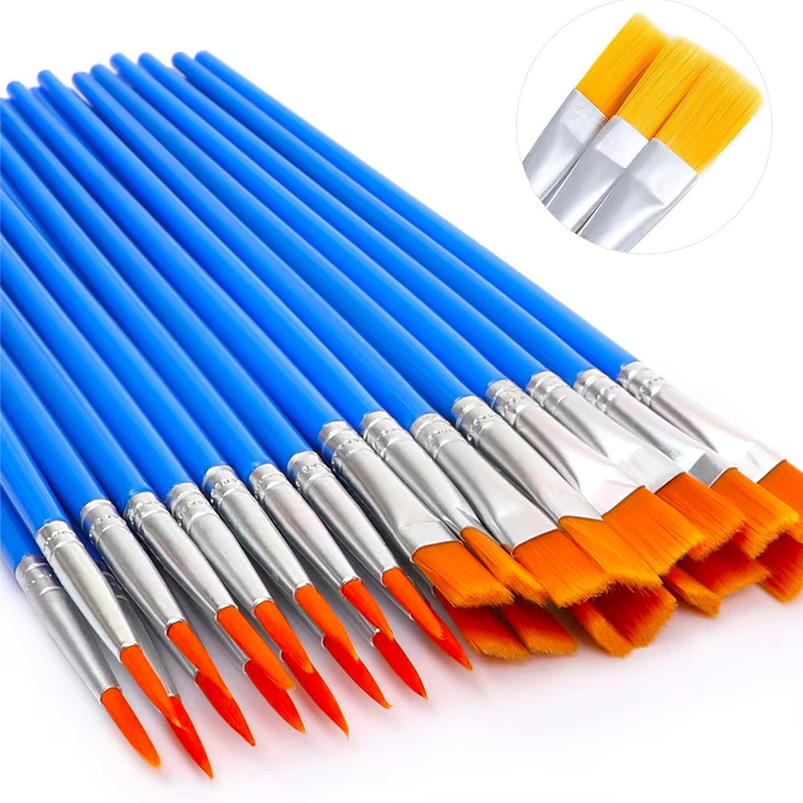 800-teiliges Acryl-Pinselset für Kinder und Künstler mit flachen, runden und spitzen Pinseln in Blau - Bild 1