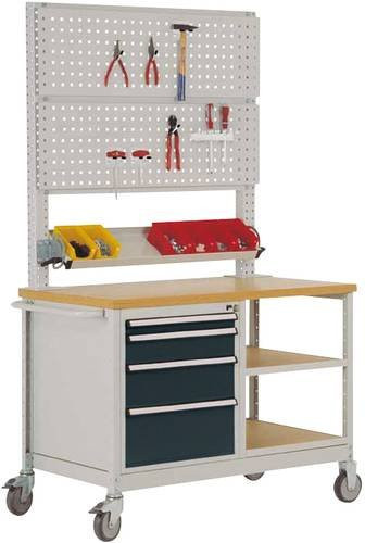 Manuflex MW2033.7016 Mobile Werkbank mit Lochwand in Anthrazit - Bild 1