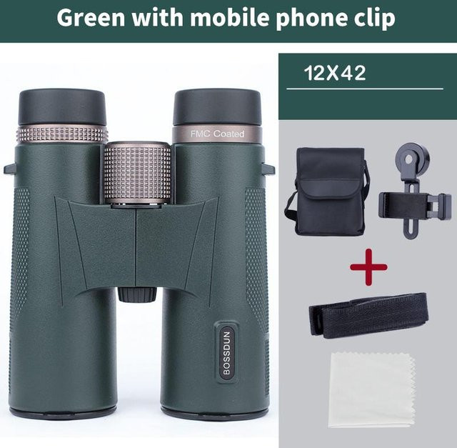 LOERSTON Professionelles Fernglas 12x42 mit ED-Objektiv und BAK4-Prisma, Wasserdichtes Metallteleskop in Grün für die Vogelbeobachtung, Camping und Reisen - Bild 1