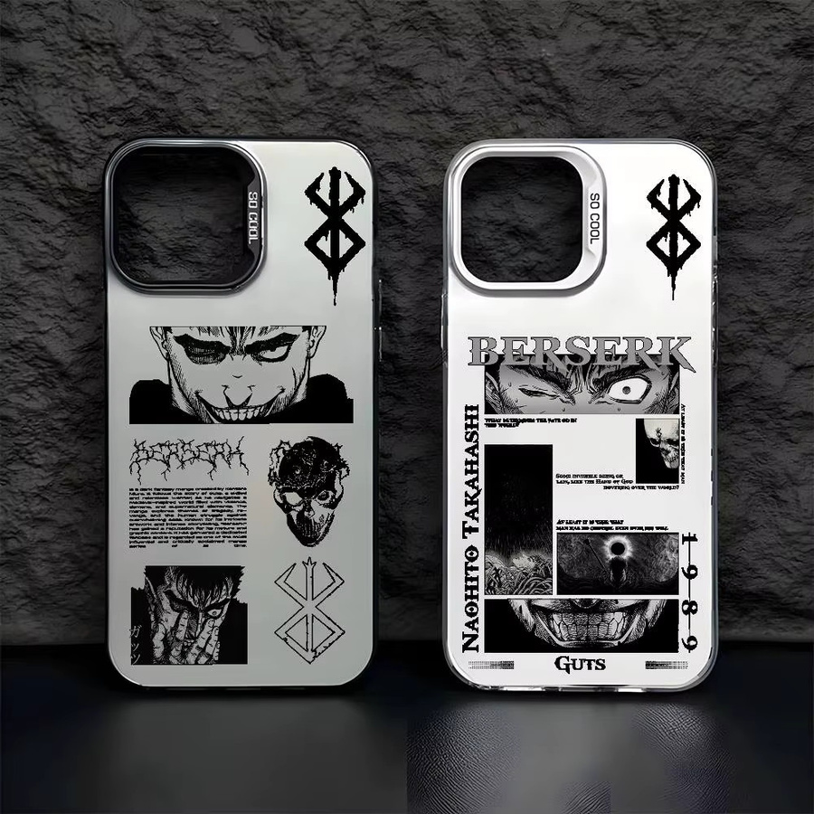 Anime Berserk Handyhülle für Apple iPhone 11 bis 17 Pro Max, mehrfarbig, matt mit Laser-Effekt und Aurora-Design - Bild 1