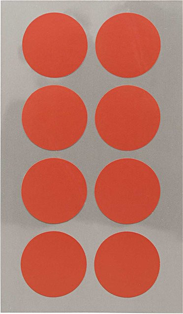 Rico Design Paper Poetry Office Sticker Punkte in Rot, Durchmesser: 25 mm, 4 Bogen - Bild 1