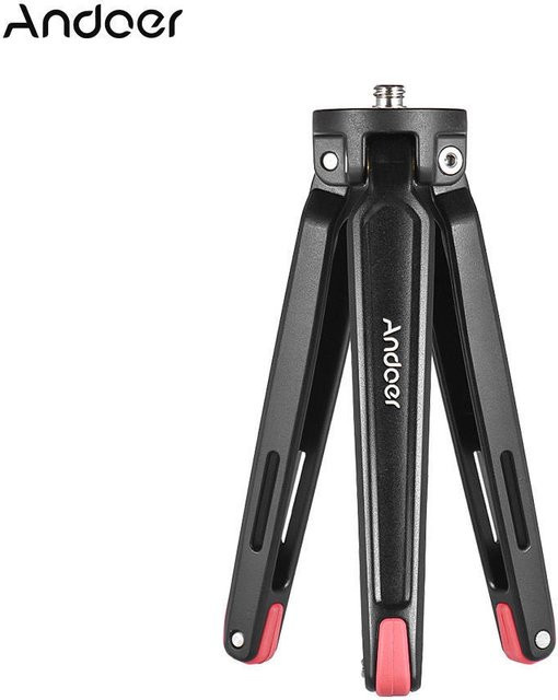 Andoer Klappbarer Pro-Stativ Stabilisator für Kamera und Mobiltelefon in Schwarz - Bild 1
