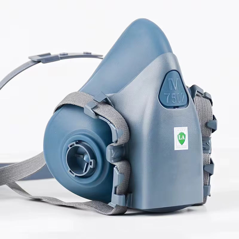 Industrielle Lackier-Spritz-Atemschutzmaske als Gasmaske und Sicherheits-Arbeitsfilter Staub-Gesichtsmaske in Blau/Mehrfarbig als Ersatz für MMM 7 - Bild 3