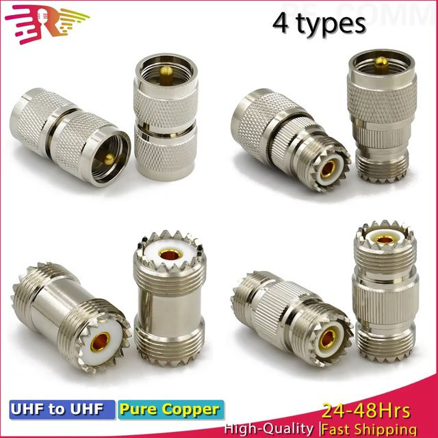 MEYNOOE UHF auf UHF RF Koaxial Adapter PL259 auf SO239 Stecker und Buchse, Gerade, Kupfer, Silber - Bild 1