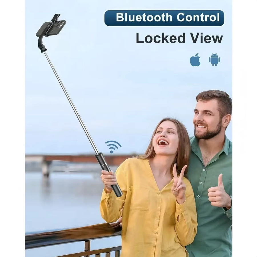 Drahtloser Selfie Stick und Smartphone Stativ, ausziehbar und faltbar, Farbe: Weiß - Bild 3