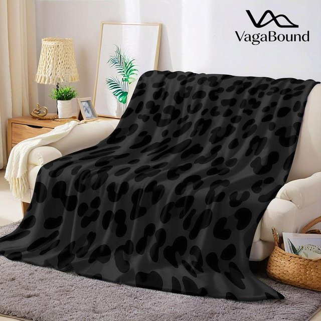 JMG Household Supplies Flaneldecke mit Leopardenmuster in Schwarz, weich und warm, B/B: 130 x 150 cm - Bild 1