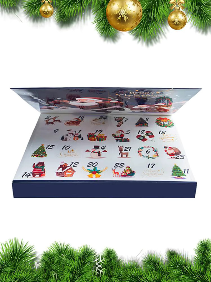 Befüllbare Weihnachts-Advent-Box für 24 Tage, DIY Weihnachts-Countdown-Kalender aus Papier, Mehrfarbig - Bild 7
