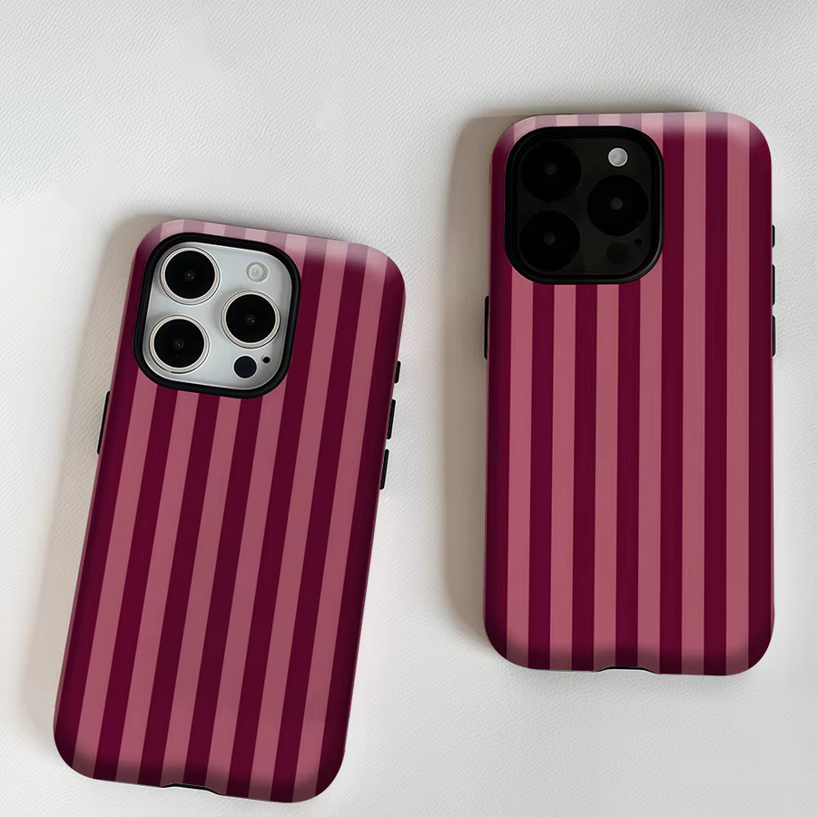 Magnetische iPhone Hülle mit burgunderrotem Rosenstreifen für iPhone 17 16 15 14 13 Pro Max Plus, robuste Ein- und Doppelschicht-Schutzhülle in Rot - Bild 6